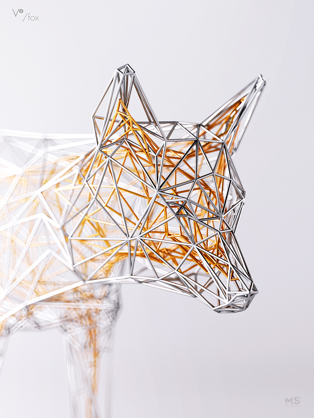 wire，Sculpture，gold and silver，line，animal，