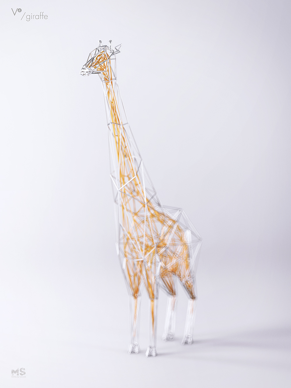 wire，Sculpture，gold and silver，line，animal，