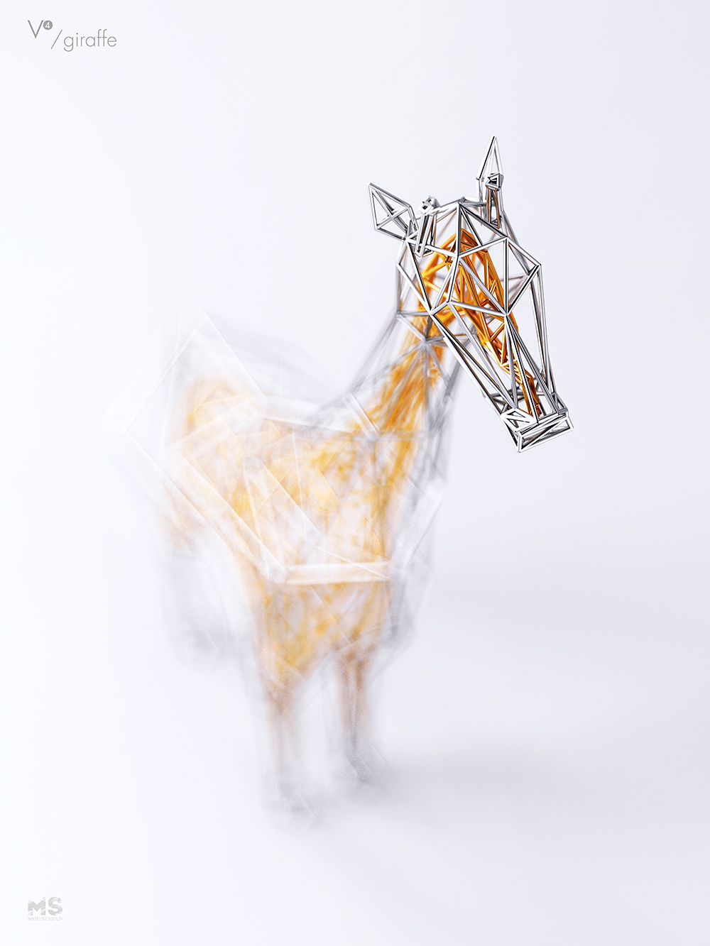 wire，Sculpture，gold and silver，line，animal，