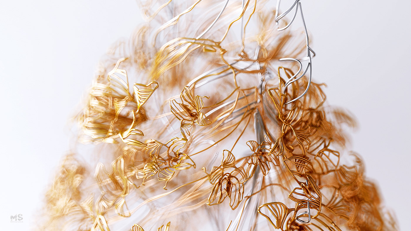 wire，Sculpture，gold and silver，line，animal，