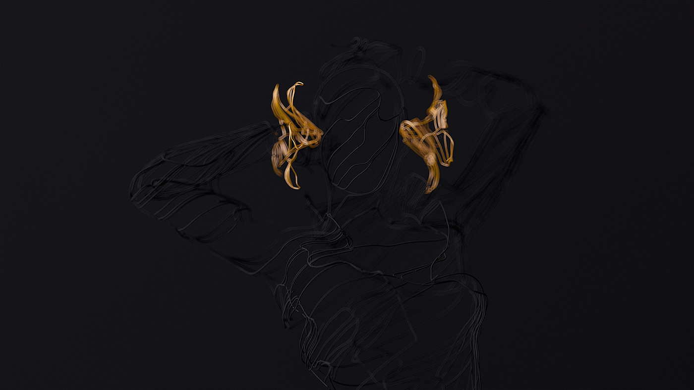 wire，Sculpture，gold and silver，line，animal，