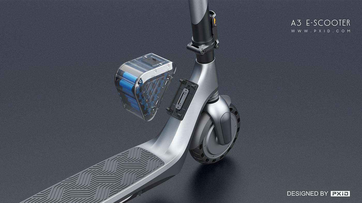 Design of electric scooter，Scooter design，Electric vehicle design，Motorcycle design，Design of transportation tools，Pxid product oriented industrial design，