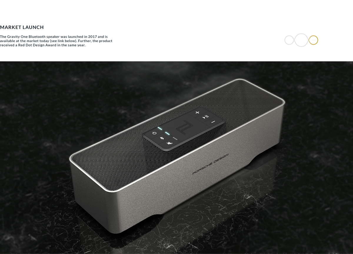 Wireless Bluetooth speaker，Gravity One，Porsche Design，black，