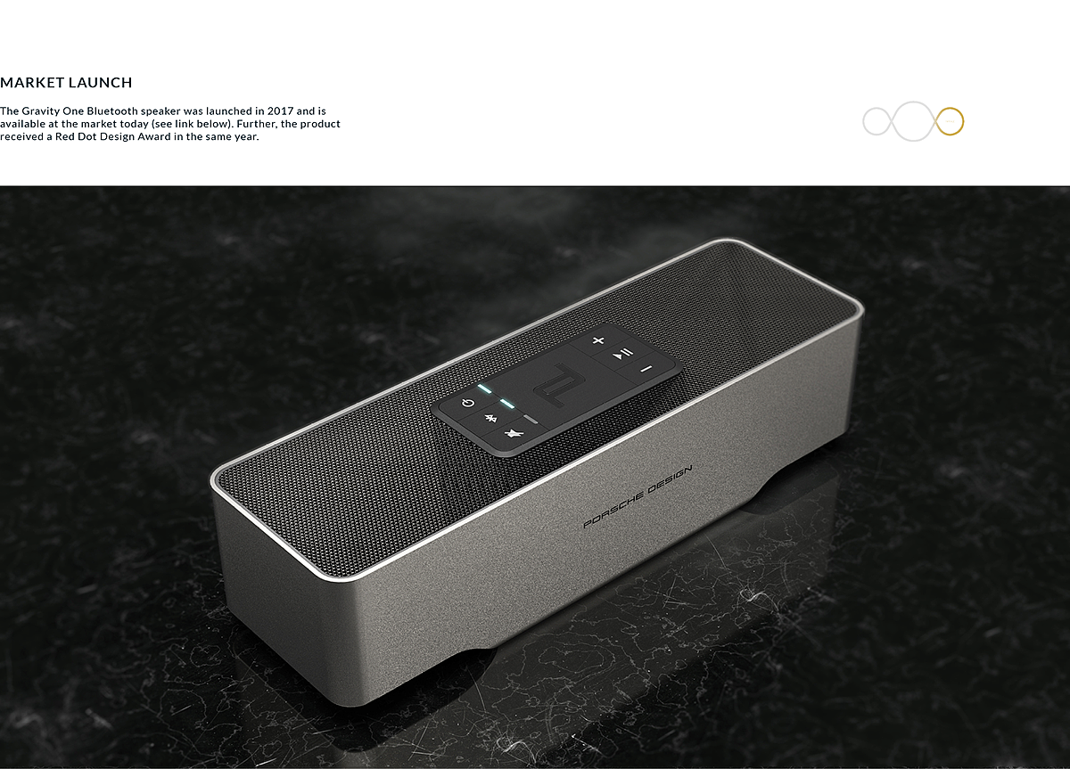 Wireless Bluetooth speaker，Gravity One，Porsche Design，black，