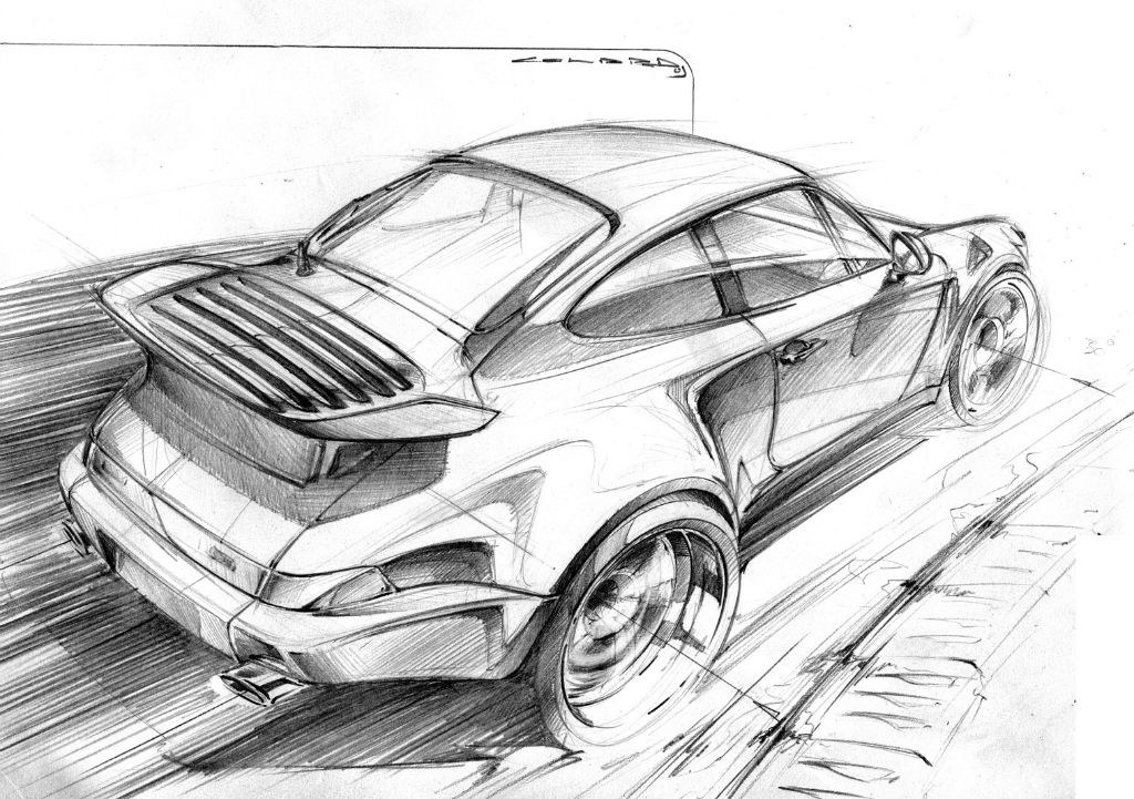 Hand drawn，design sketch，marker pen，Automobile design，