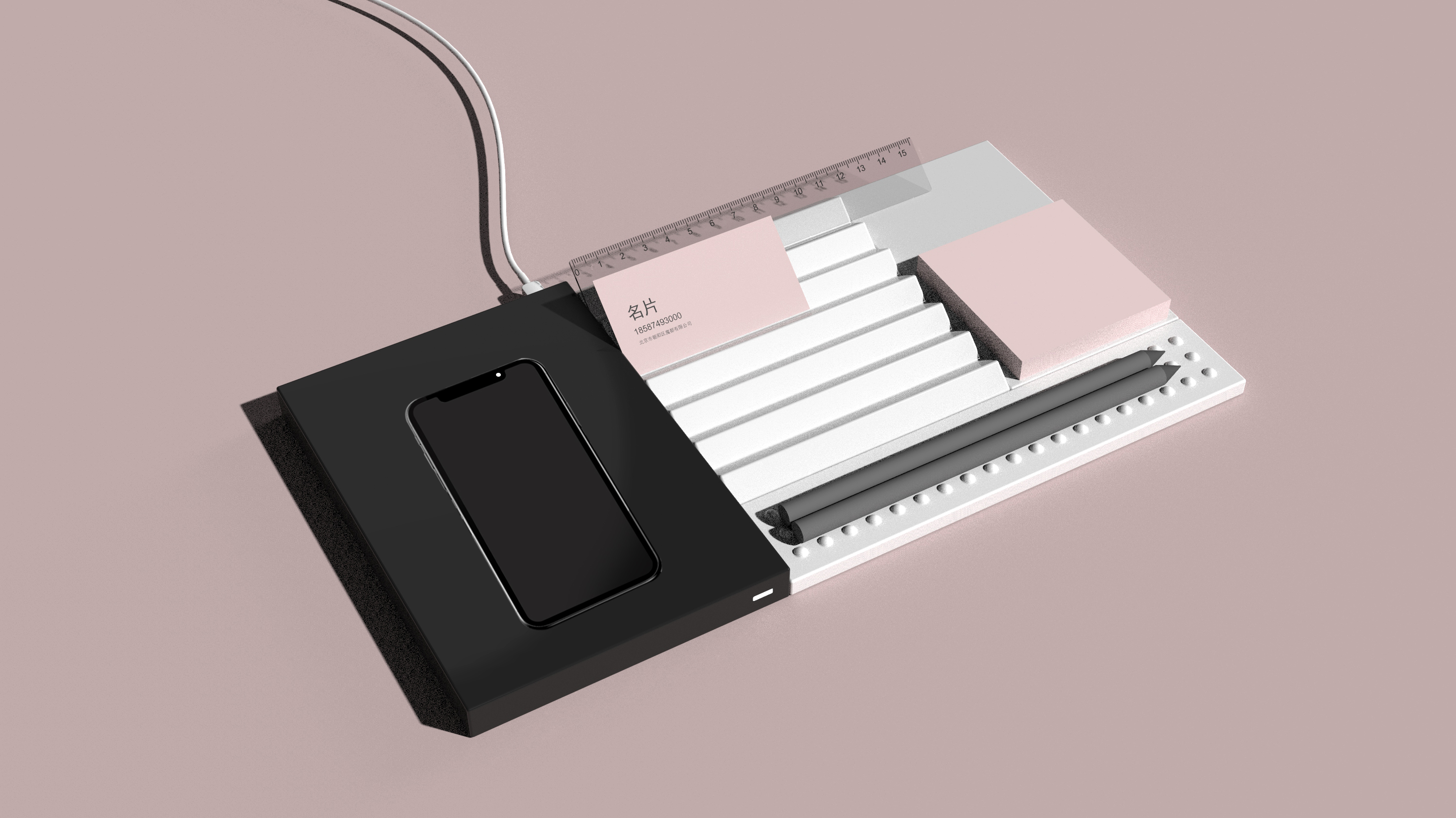 Desktop storage, visual illusion, modularization，