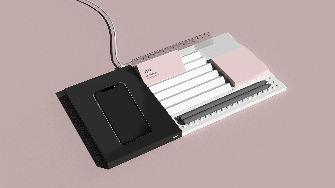 Desktop storage, visual illusion, modularization，