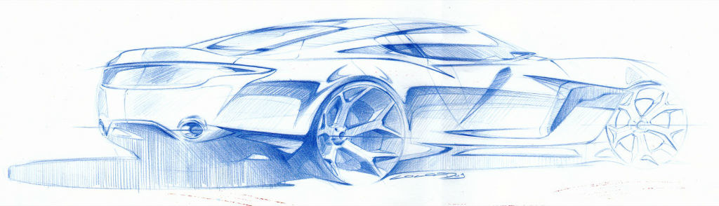 Hand drawn，design sketch，marker pen，Automobile design，