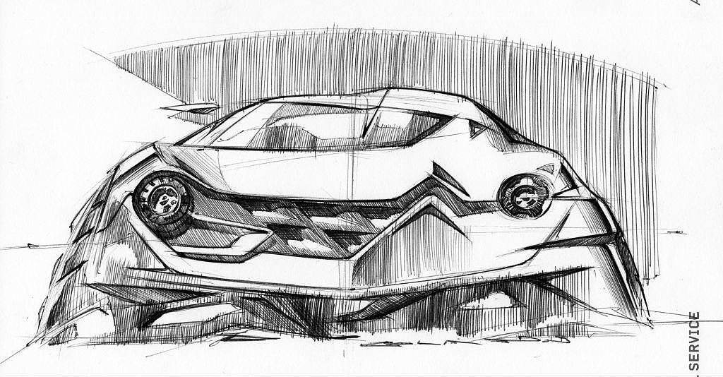 Hand drawn，design sketch，marker pen，Automobile design，