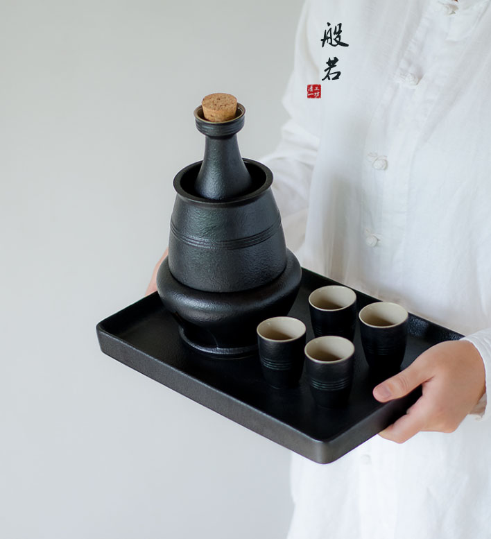 flagon，Wine warmer，Ceramic wine set，Zen rhyme，