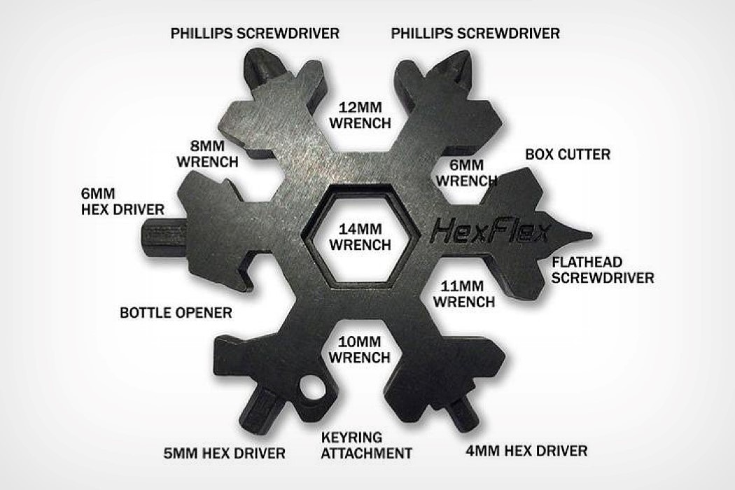 HexFlex，多功能工具，日常工具，螺丝刀，圣诞，雪花，