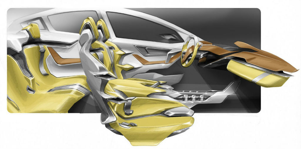 Hand drawn，design sketch，marker pen，Automobile design，