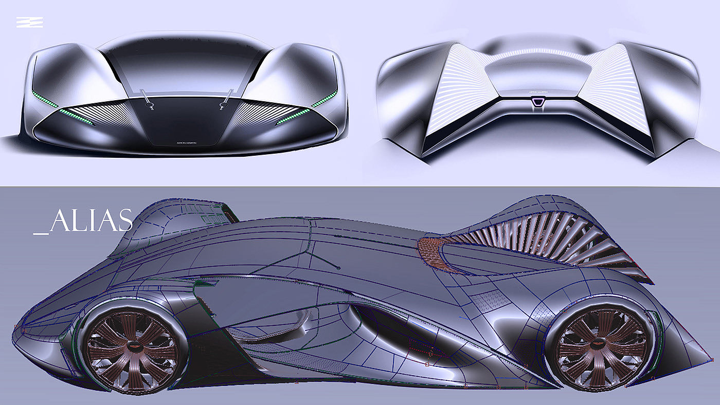 Aston Martin，跑车，手绘，渲染，汽车，