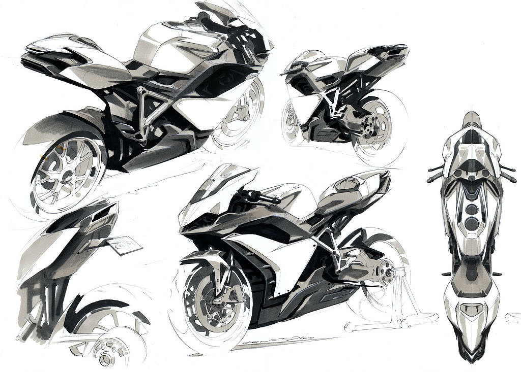 Hand drawn，design sketch，marker pen，Automobile design，