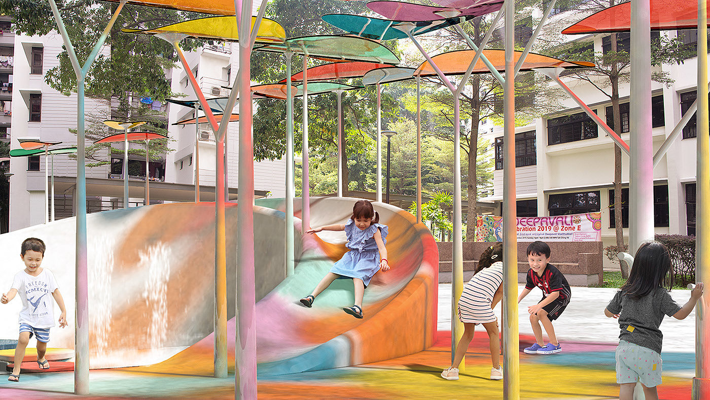 Amusement facilities，Colour splash，Valerie Tan，outdoors，entertainment，