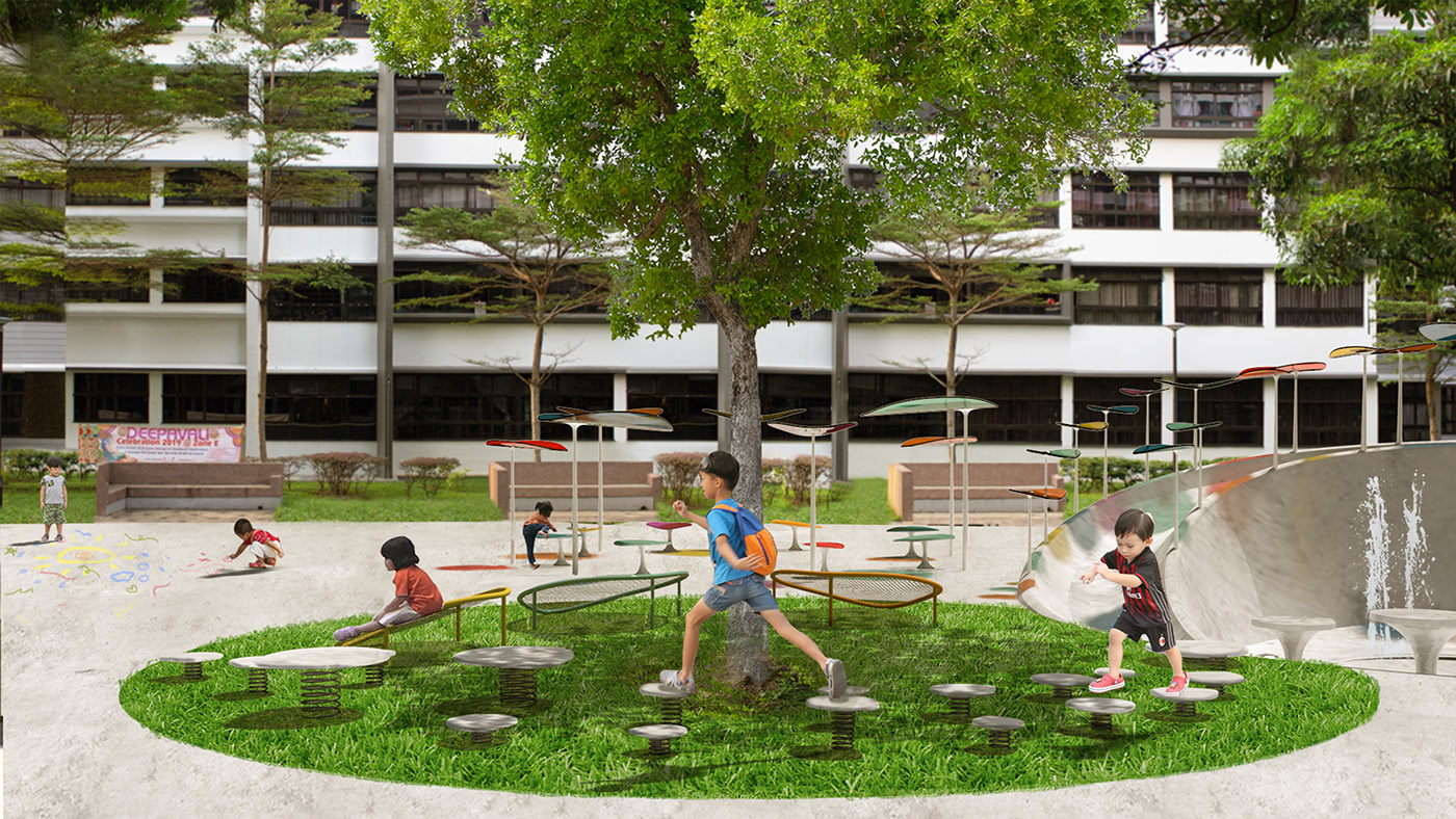 Amusement facilities，Colour splash，Valerie Tan，outdoors，entertainment，