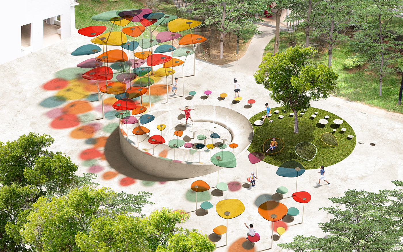 Amusement facilities，Colour splash，Valerie Tan，outdoors，entertainment，