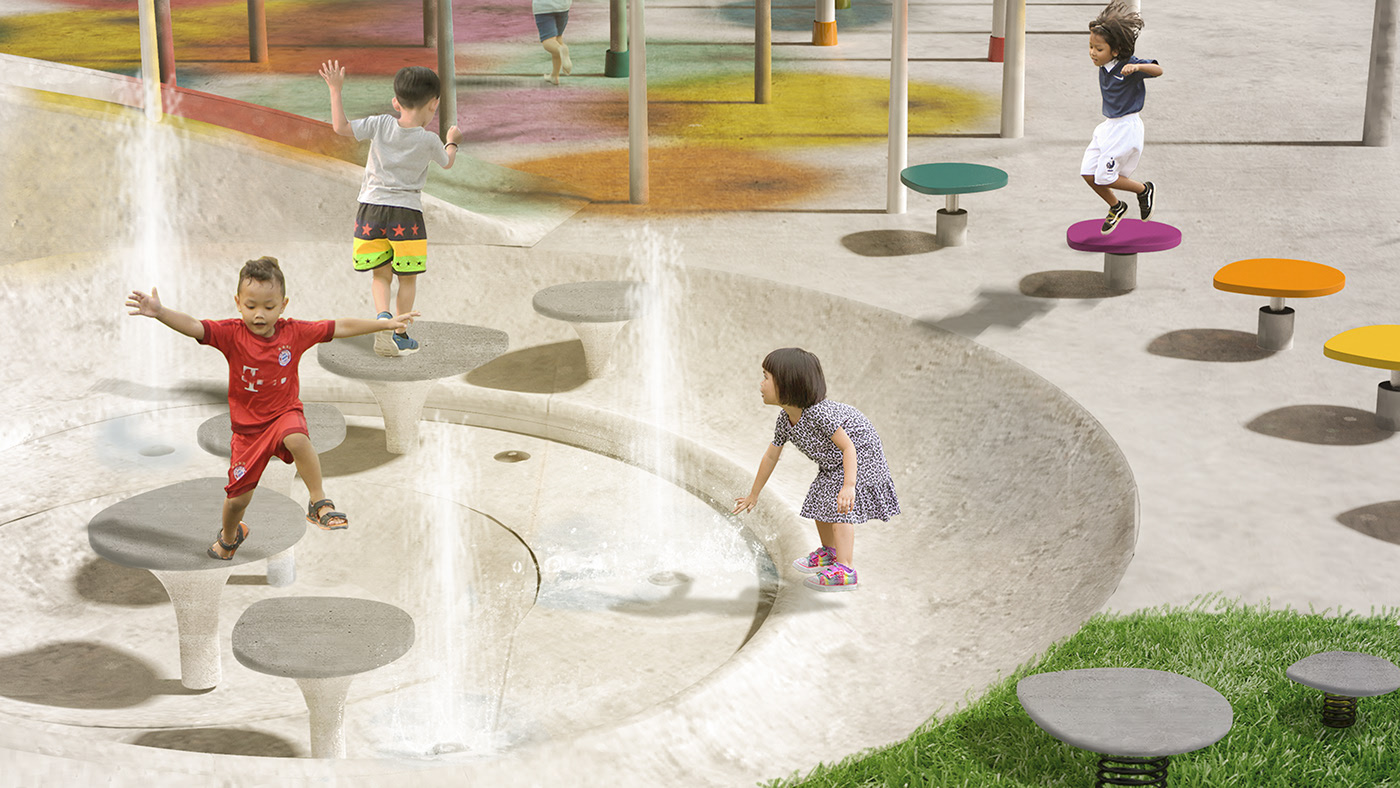 Amusement facilities，Colour splash，Valerie Tan，outdoors，entertainment，