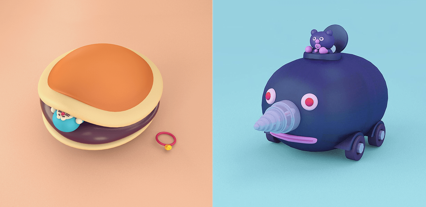 Role design，c4d，food，Cartoon，lovely，