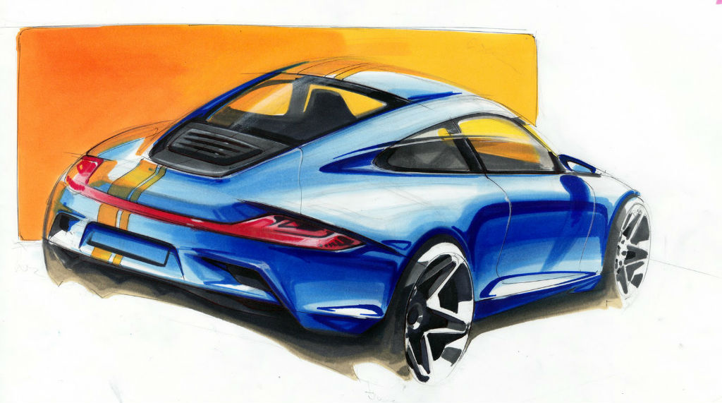 Hand drawn，design sketch，marker pen，Automobile design，