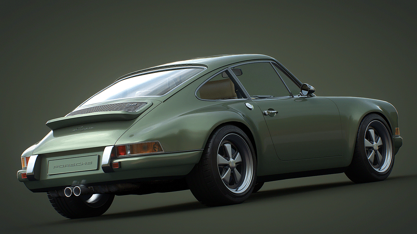 Singer，automobile，cgi，Model，Porshce 911，