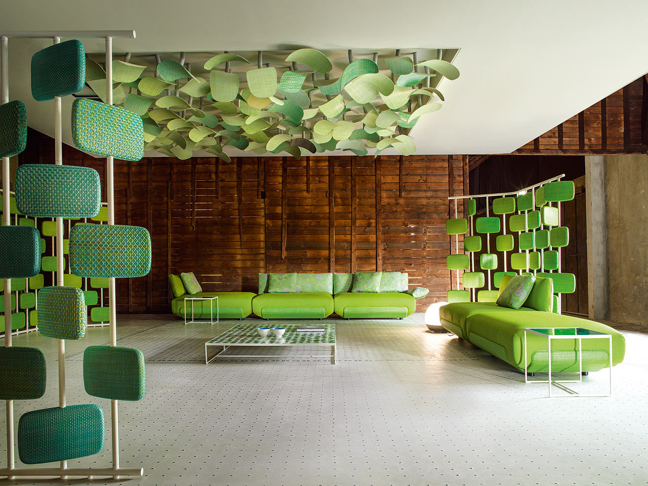 Diade，钢，户外，Oasi，Paola Lenti，Francesco Rota，绿色，沙发，