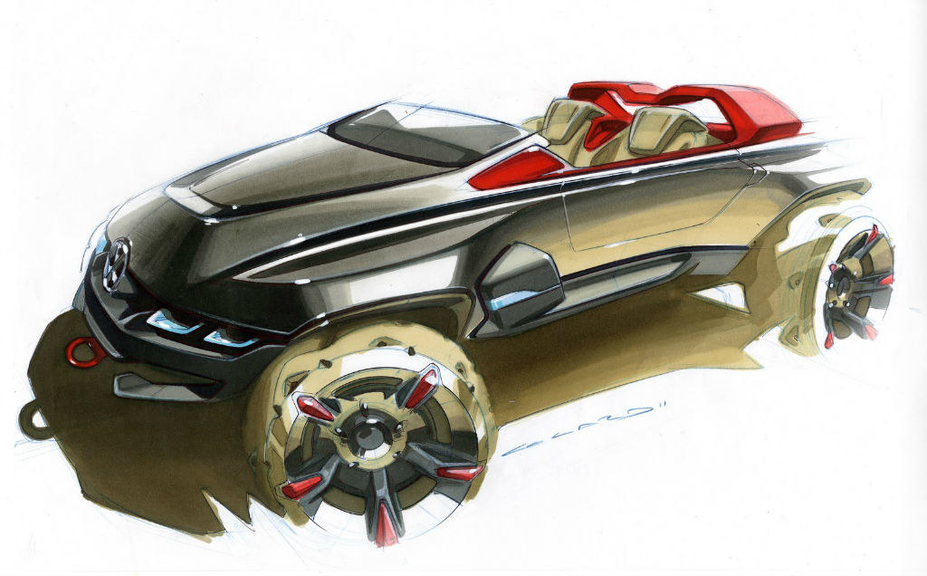 Hand drawn，design sketch，marker pen，Automobile design，