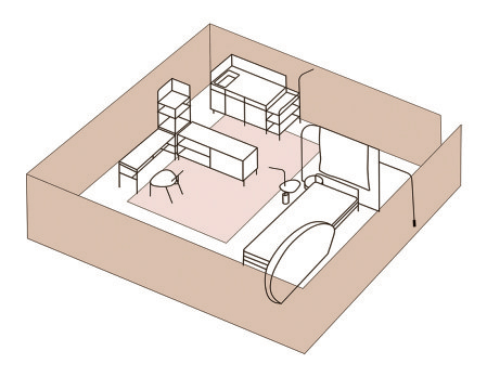 ILES，Single room apartment，furniture，