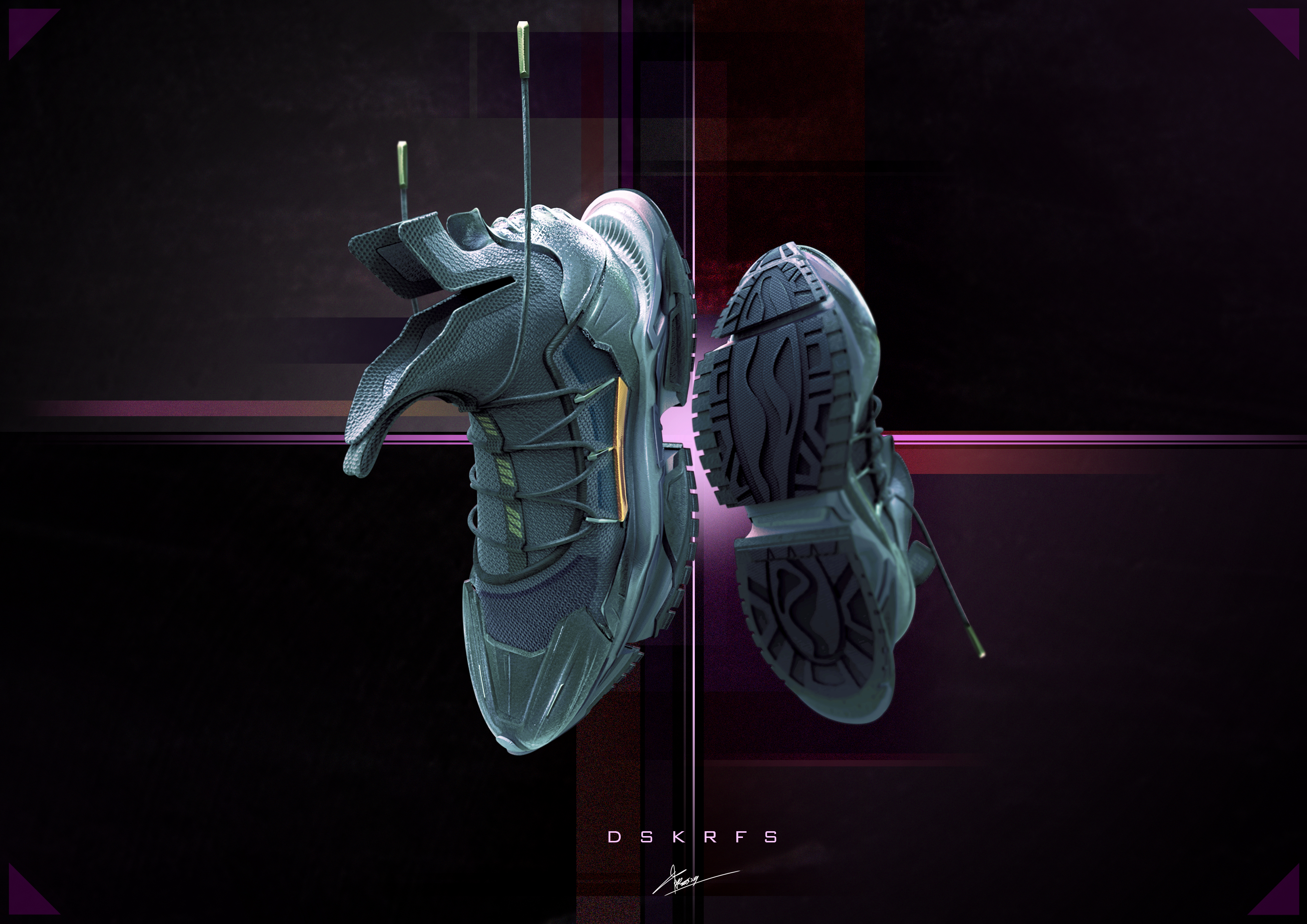 Sneakers, sports shoes, daddy shoes, functional shoes;，My original shoe design，