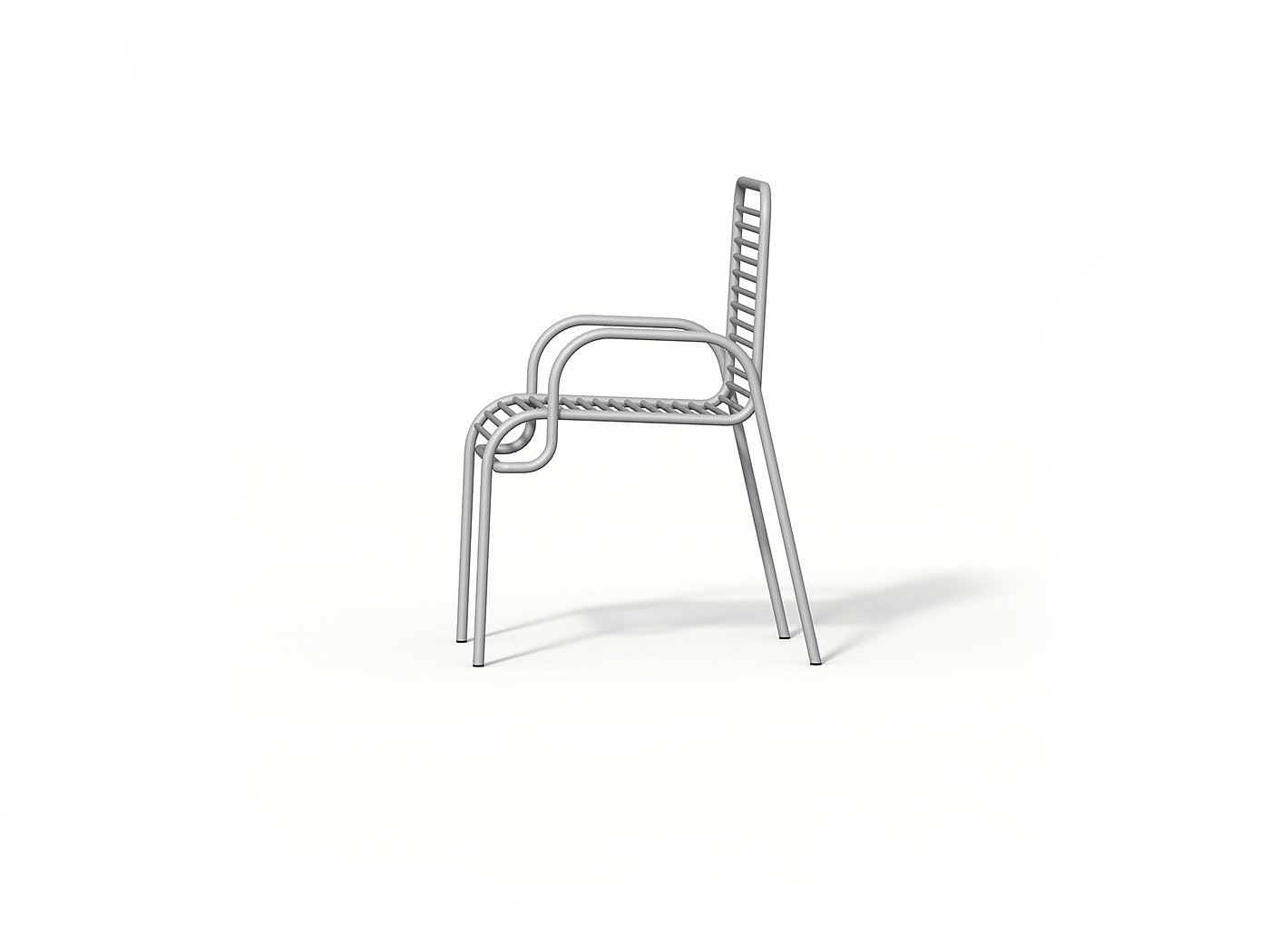 座椅，Zadìna，线条，金属管，