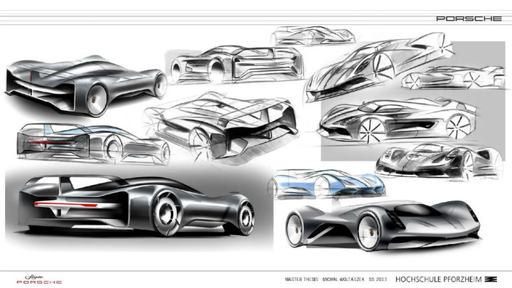 Automobile design，Concept Car，Hand drawn，design sketch，Display Board，