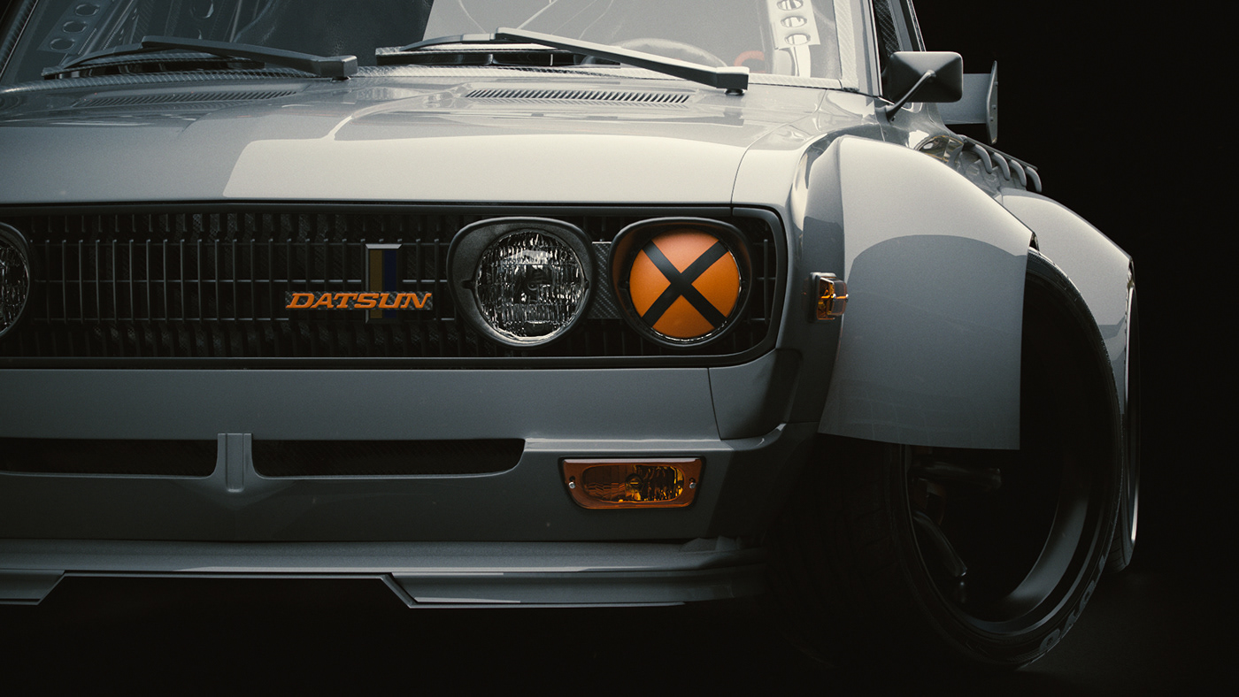 silver，Mini truck，Datsun 77，Automobile design，