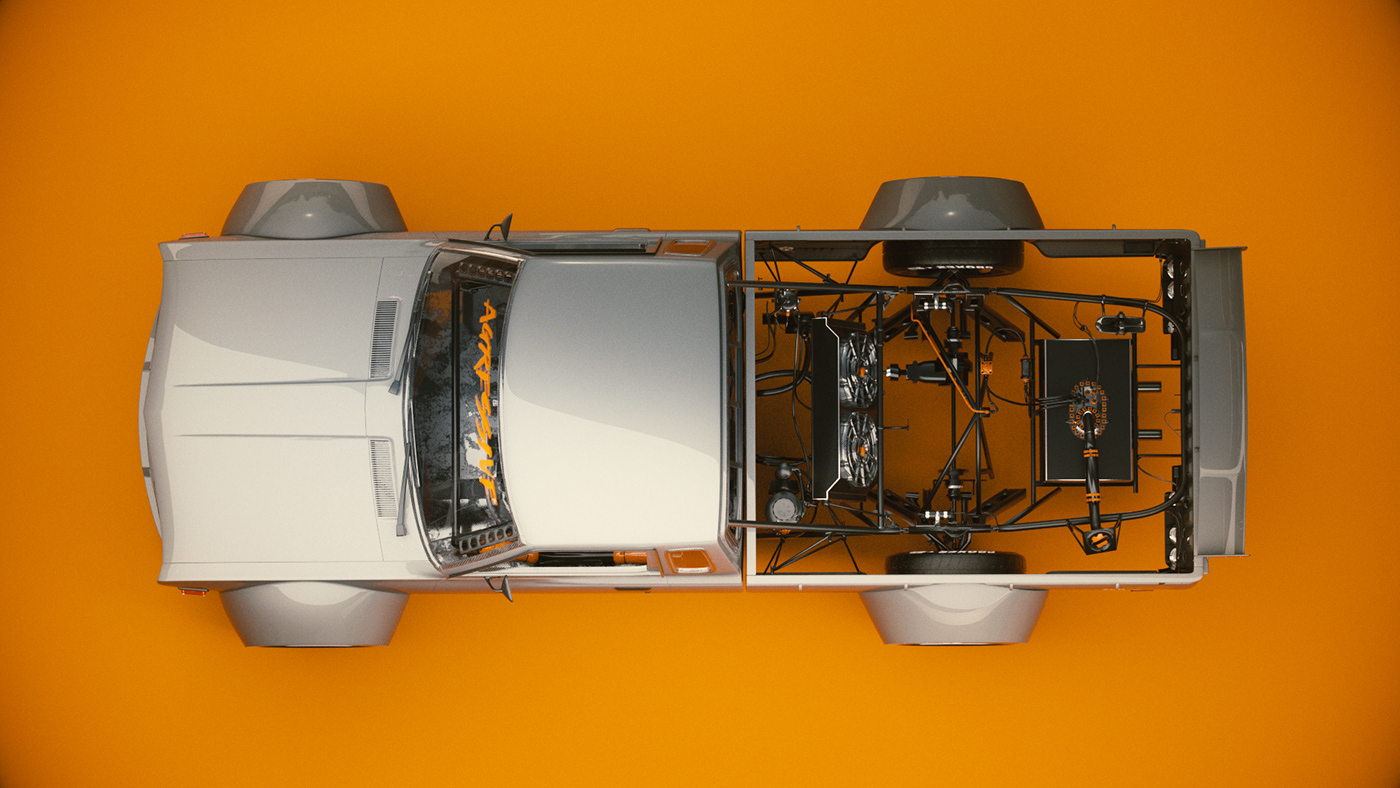 silver，Mini truck，Datsun 77，Automobile design，