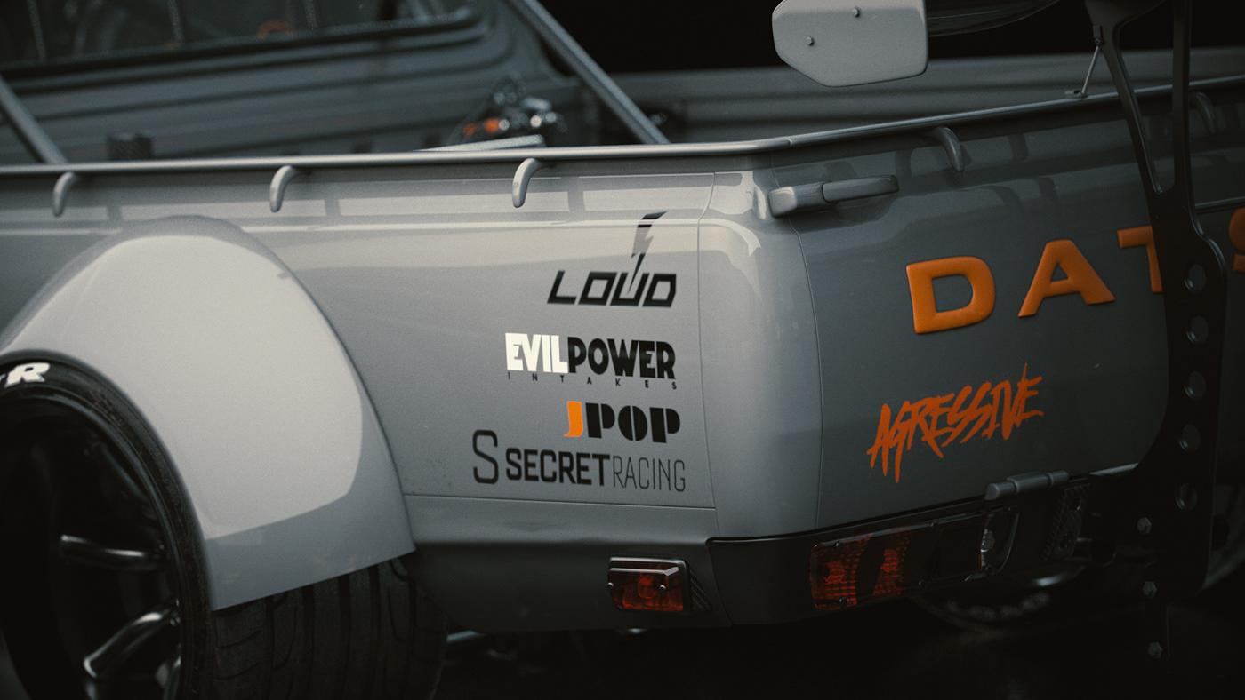 silver，Mini truck，Datsun 77，Automobile design，