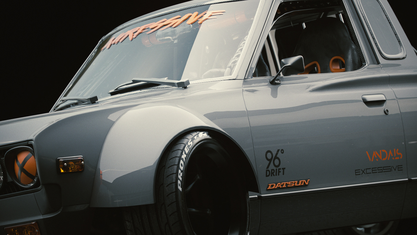 silver，Mini truck，Datsun 77，Automobile design，