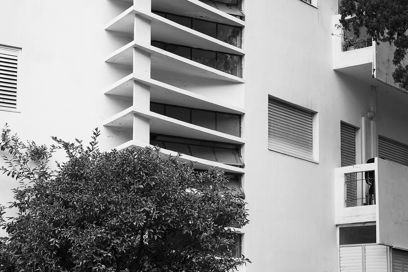 Black and White，Minimalism，Architectural design，Tel Aviv ，Bauhaus style，