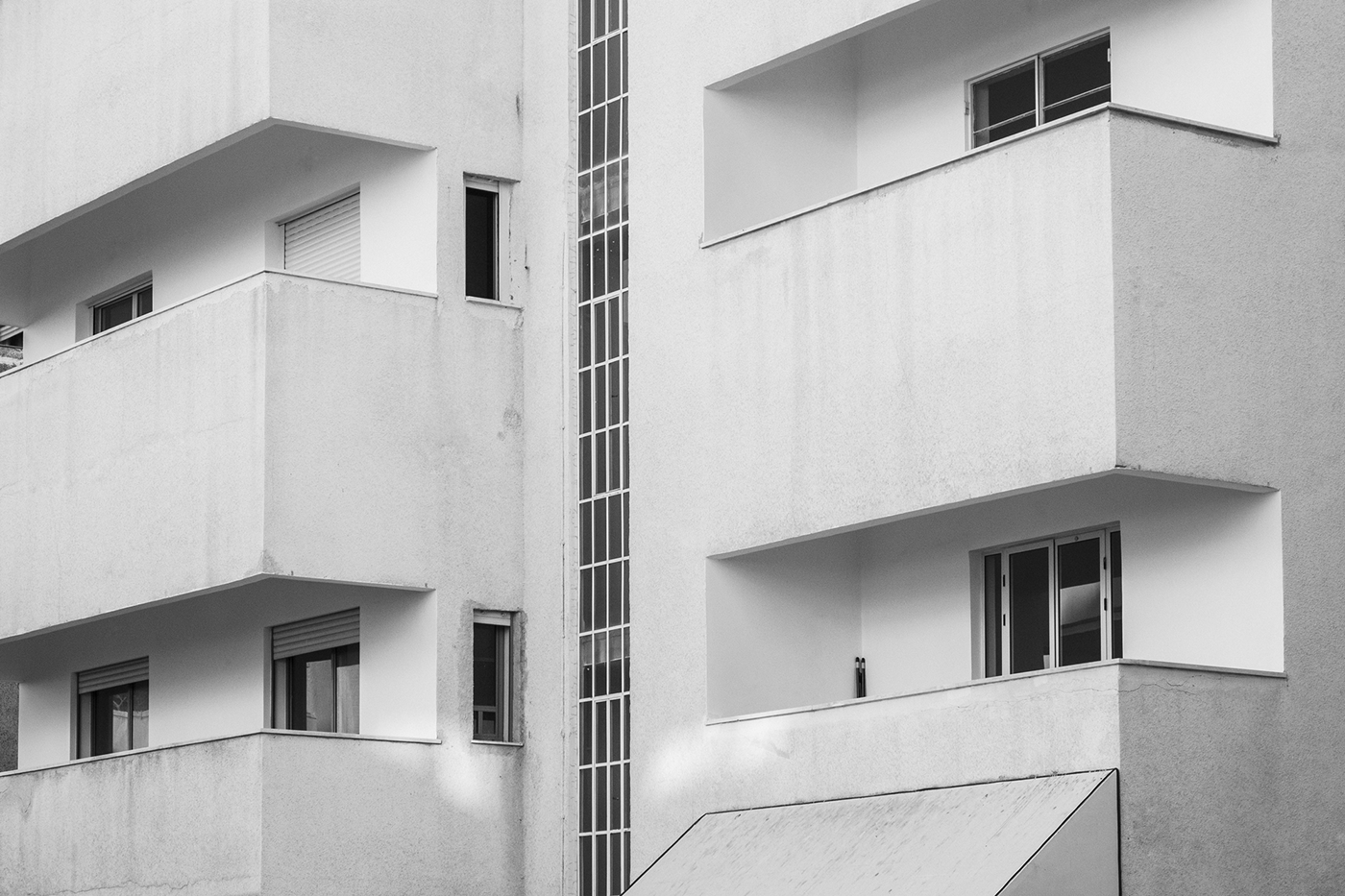 Black and White，Minimalism，Architectural design，Tel Aviv ，Bauhaus style，