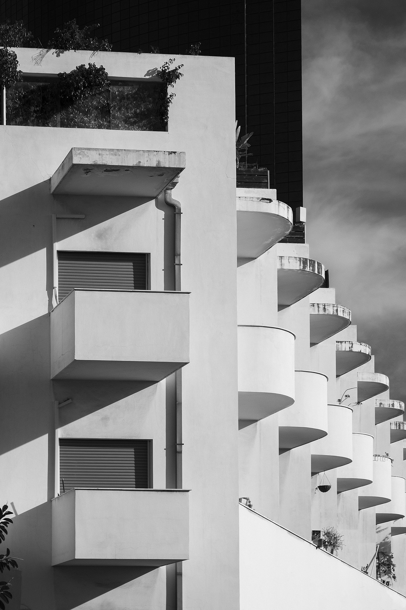 Black and White，Minimalism，Architectural design，Tel Aviv ，Bauhaus style，