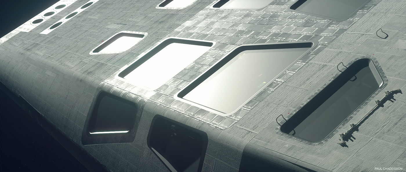 interstellar，space ship，modeling，Render，