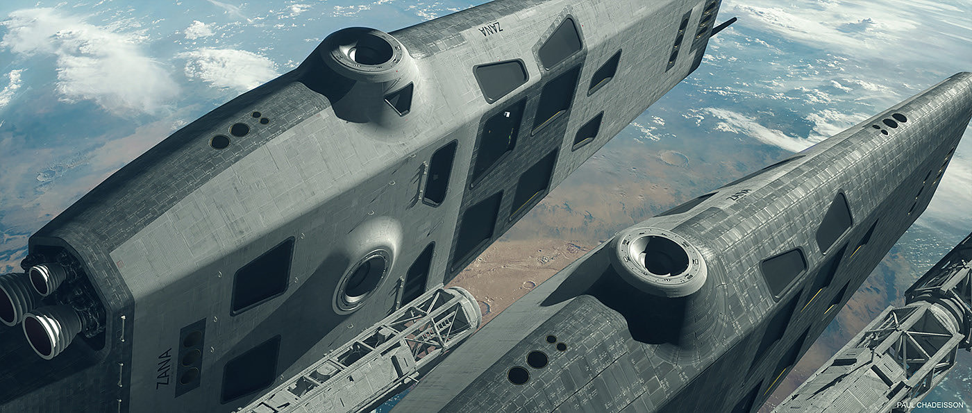 interstellar，space ship，modeling，Render，