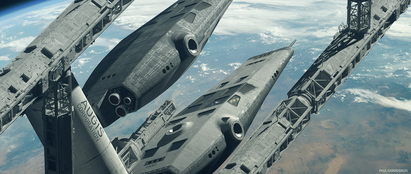 interstellar，space ship，modeling，Render，