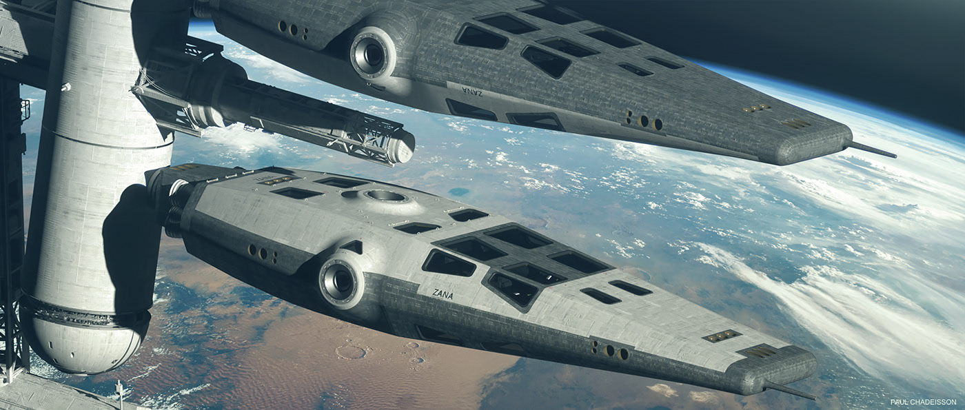 interstellar，space ship，modeling，Render，