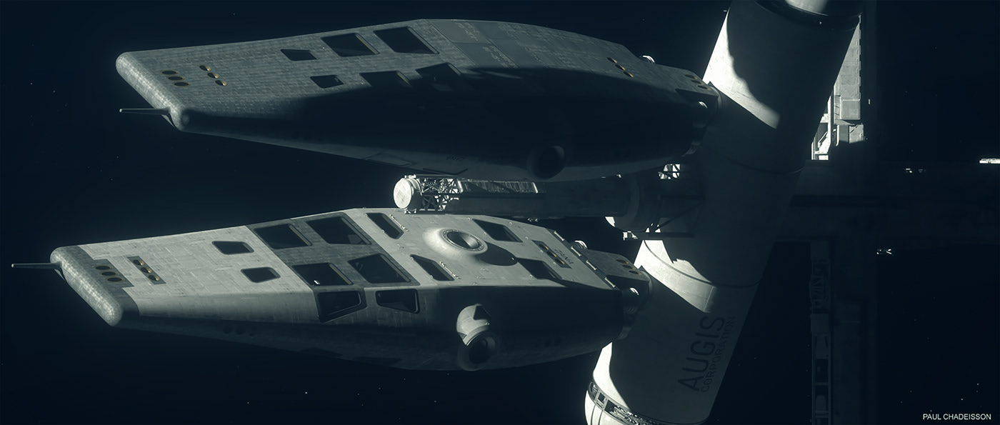interstellar，space ship，modeling，Render，