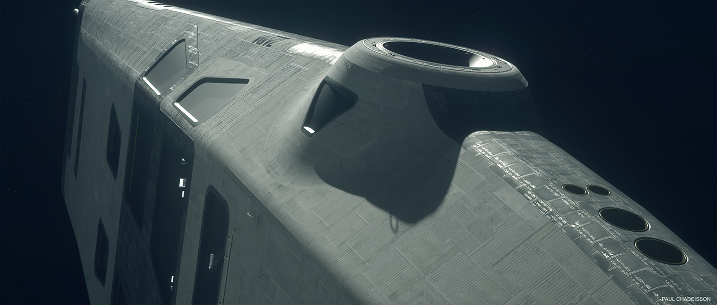 interstellar，space ship，modeling，Render，