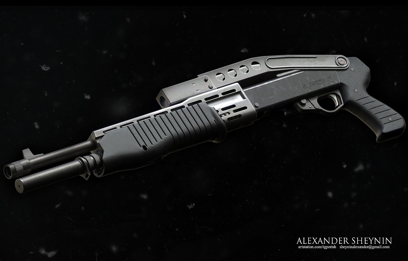 gun，game，modeling，3dmax，