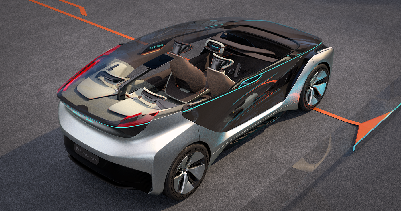 Auto Show，Ink and wash，animation，concept，