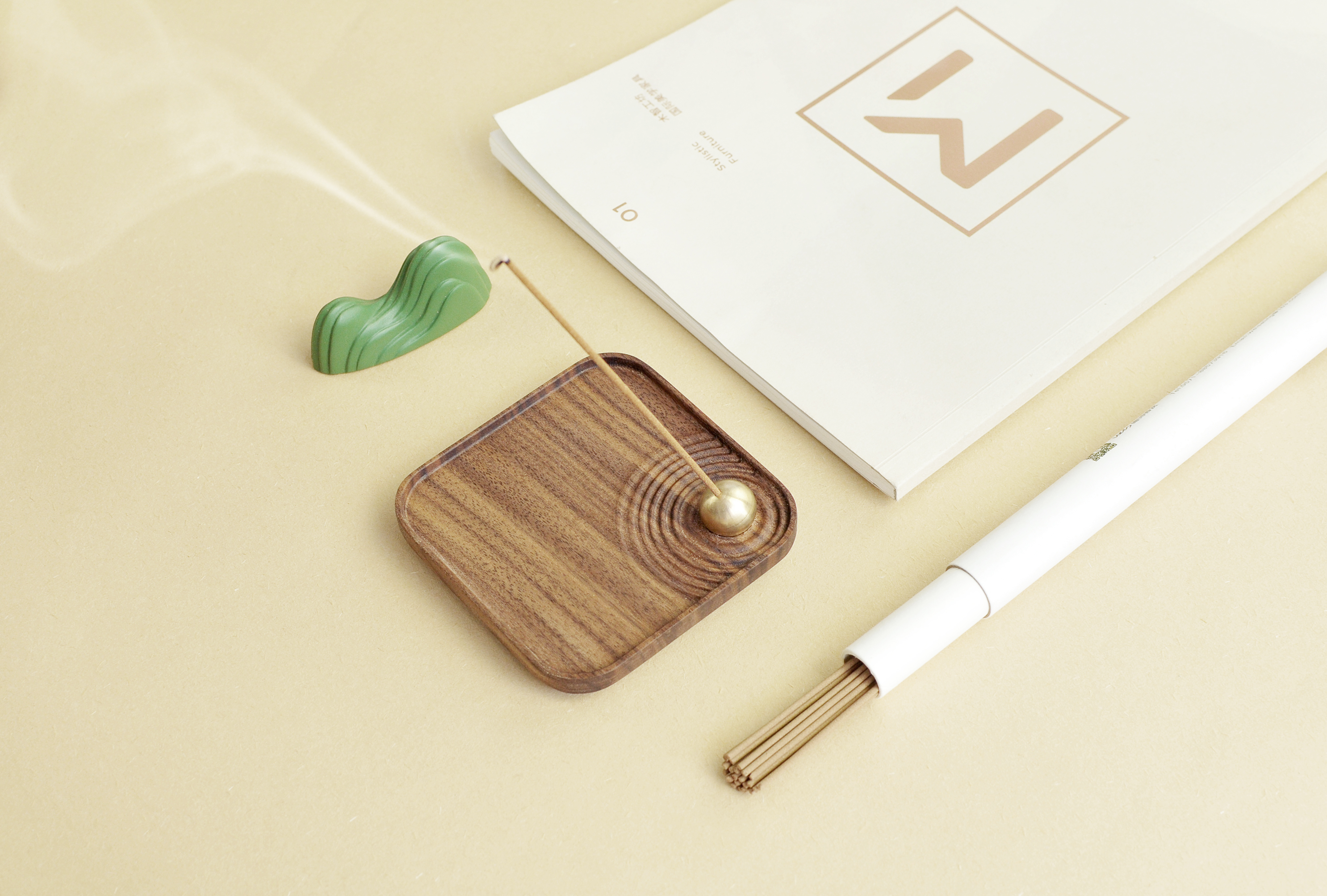 Dry landscape fragrant plug，Incense burner，Thread incense plug，