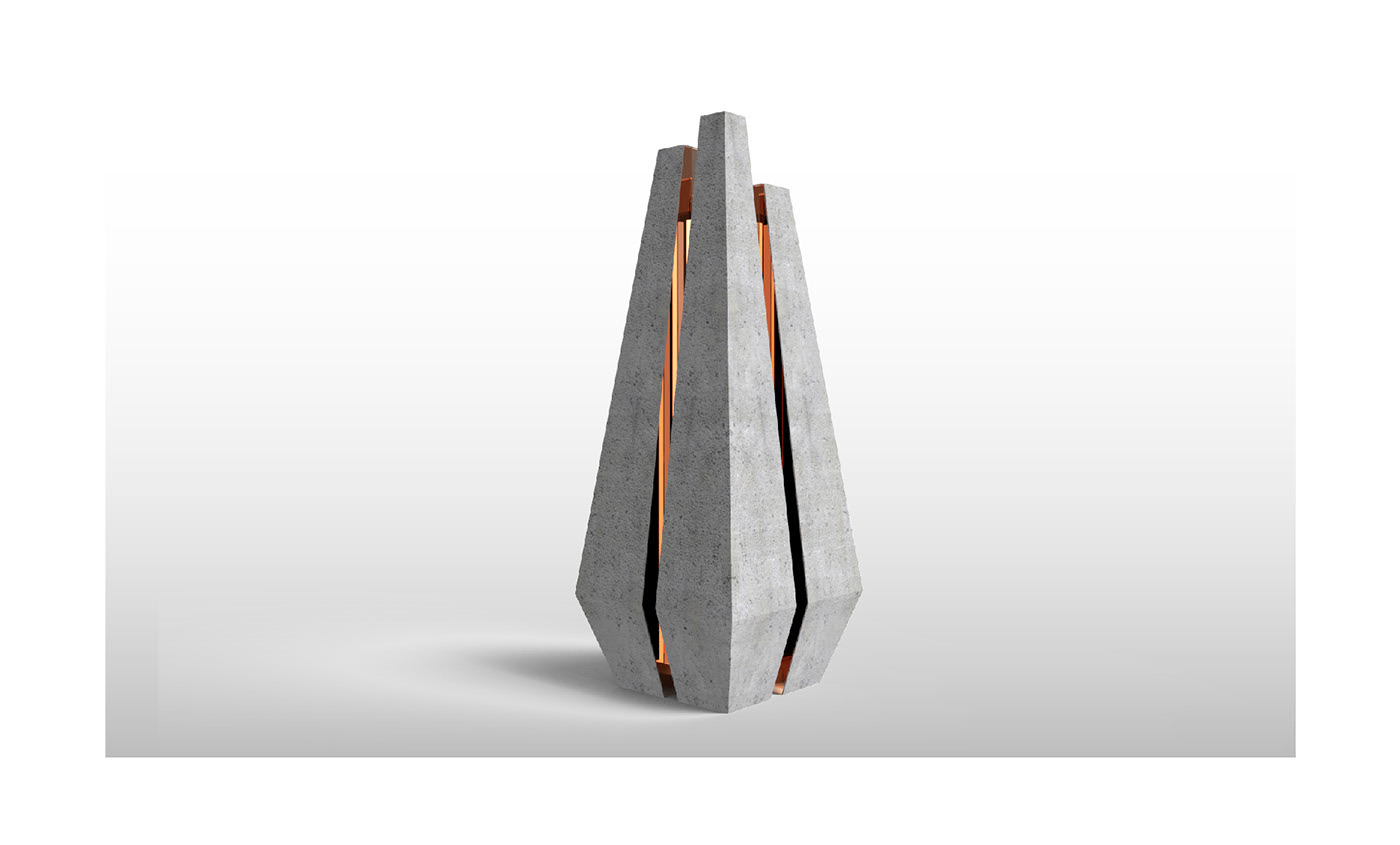 lamp，Floor lamp，stone，concept，