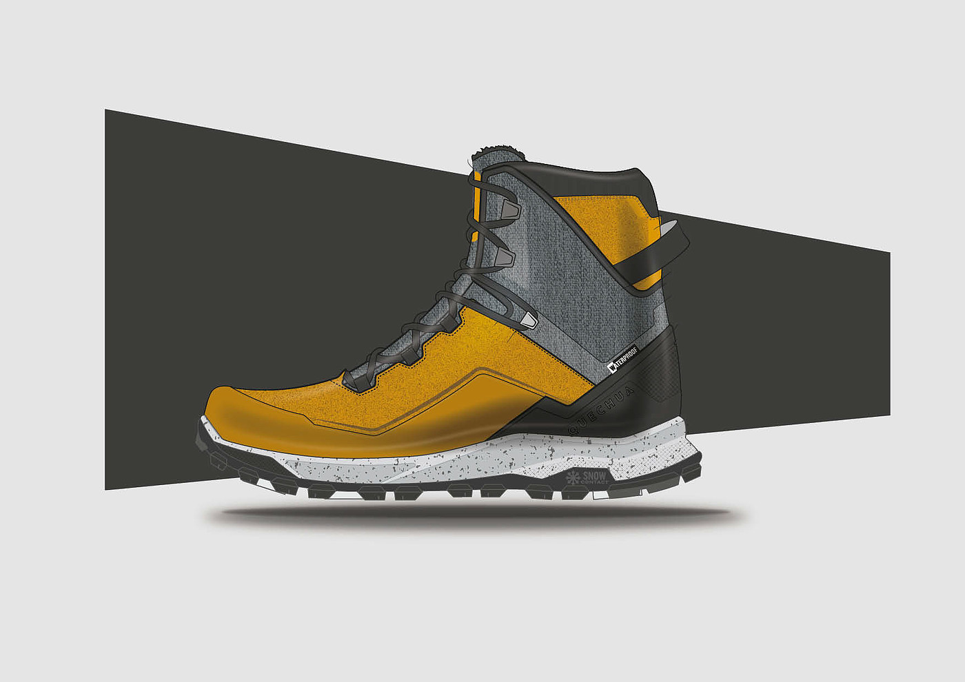 QUECHUA，Snow boots，shoes，design sketch，