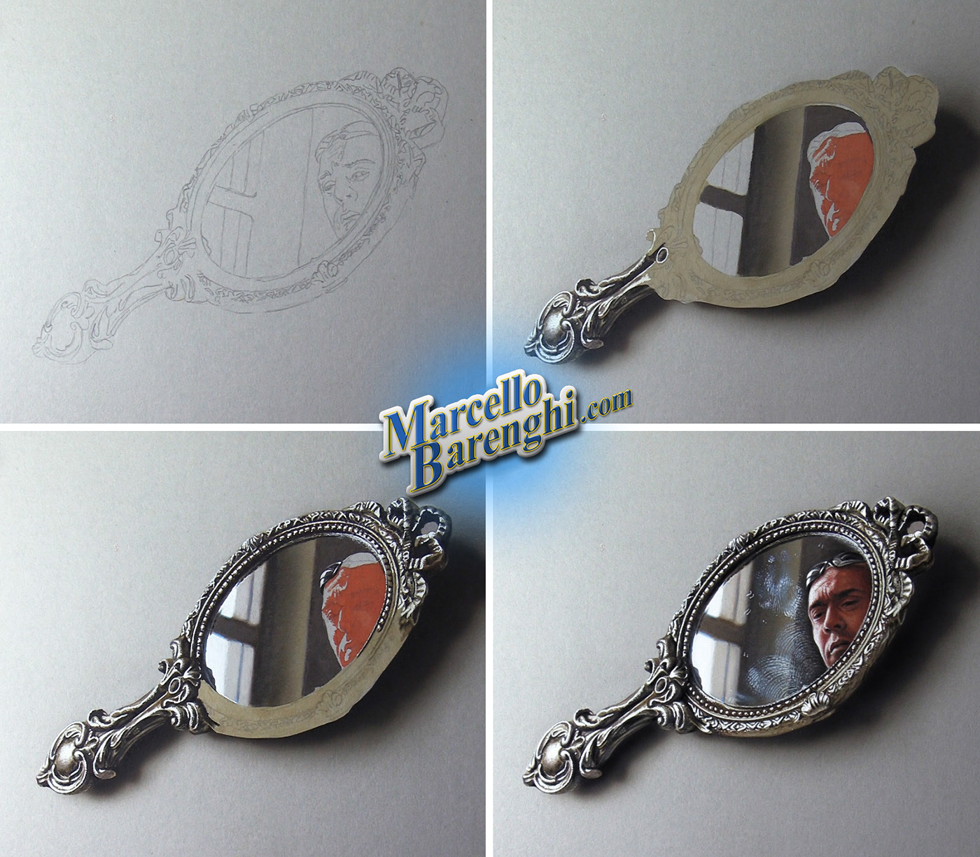 Marcello Barenghi，mirror，self-portrait，